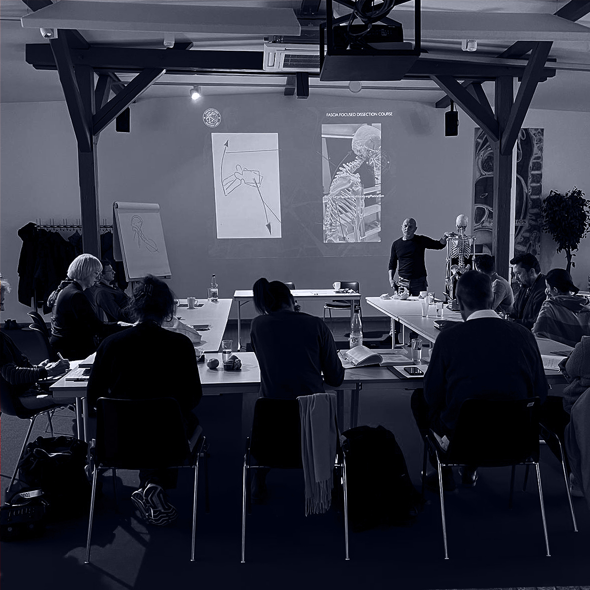 In the classroom at The Plastinarium